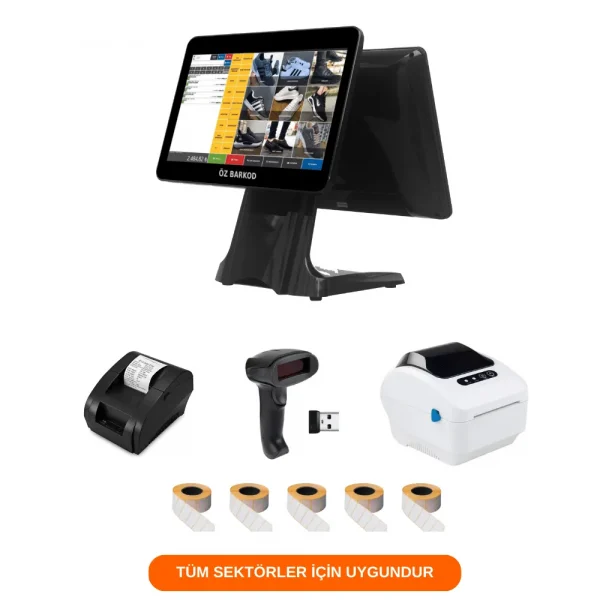 Barkodlu Satış Sistemi - Çift Ekran i5 (Barkod Sistemi - Gold Paket 1)