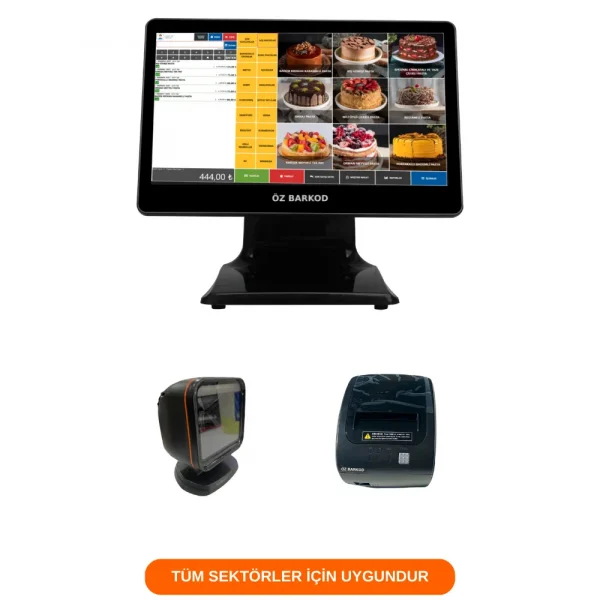 Barkodlu Satış Sistemi - Tek Ekran I5 (Dokunmatik Bilgisayar+Barkod Okuyucu+80mm Fiş Yazıcı)